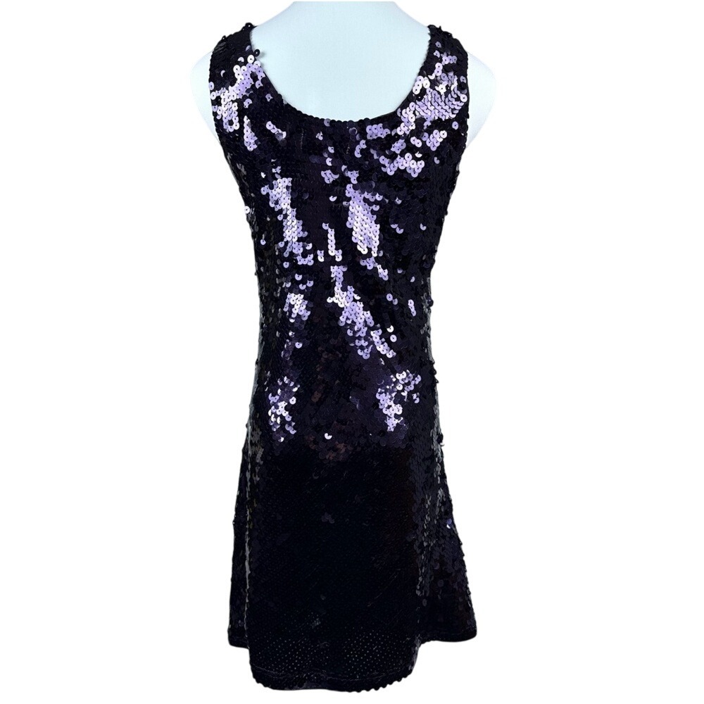 Club Franco Vintage Sequin Dress Purple Sleeveless Sz S 90's‎ Y2K Gatsby Swiftie